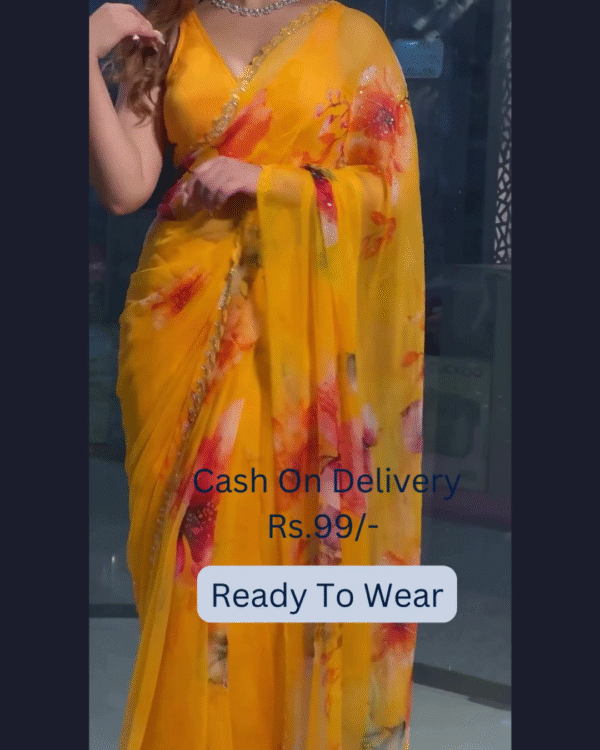 Yellow Banarasee Handwoven Crushed Tissue Saree with Multicolor Lace – A Regal Touch of Elegance