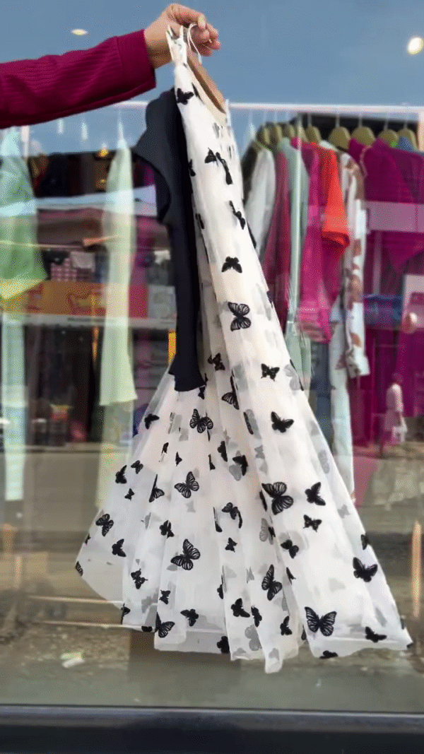 🖤 Stylish Girls' Party Dress - Butterfly Print - Image 4