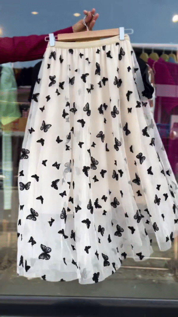 🖤 Stylish Girls' Party Dress - Butterfly Print - Image 3