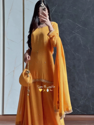✨ Golden Glow – Elegant Yellow Suit with Embellished Detailing 🌼💛