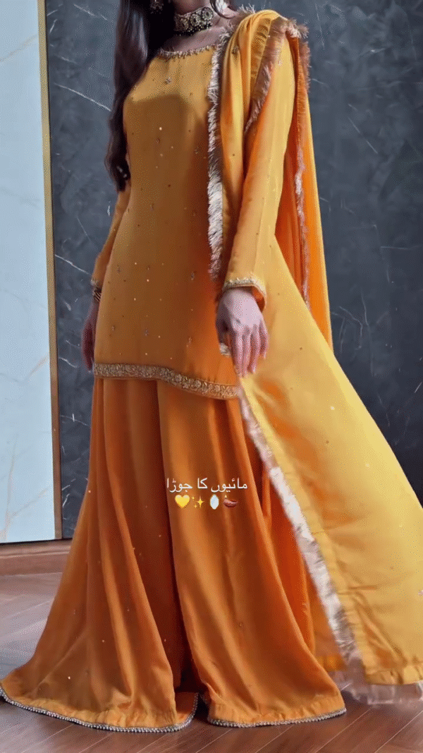 ✨ Golden Glow – Elegant Yellow Suit with Embellished Detailing 🌼💛 - Image 2