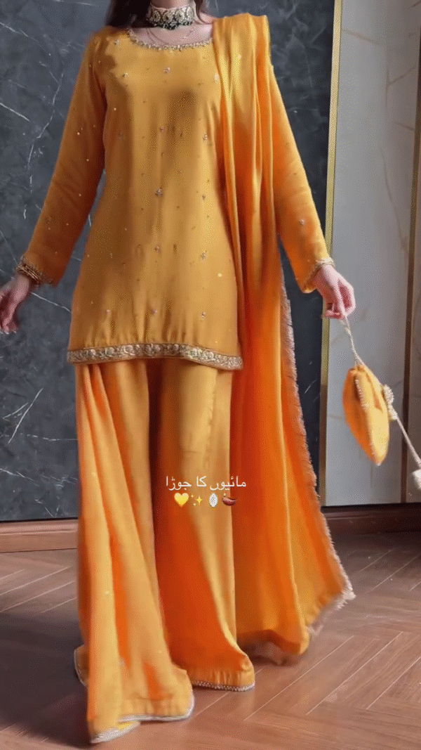 ✨ Golden Glow – Elegant Yellow Suit with Embellished Detailing 🌼💛 - Image 5