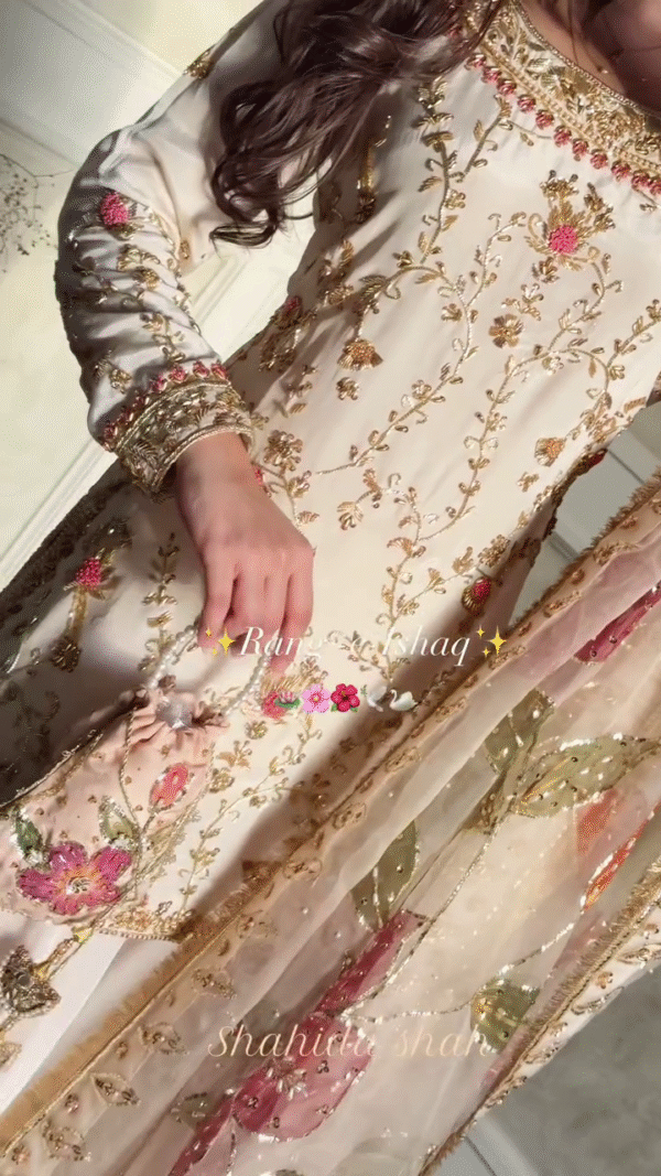 💫 Pure Elegance – Ivory Designer Gharara Set for Weddings & Celebrations - Image 2